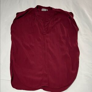 The Odells Burgundy Sleeveless V- Neck Top